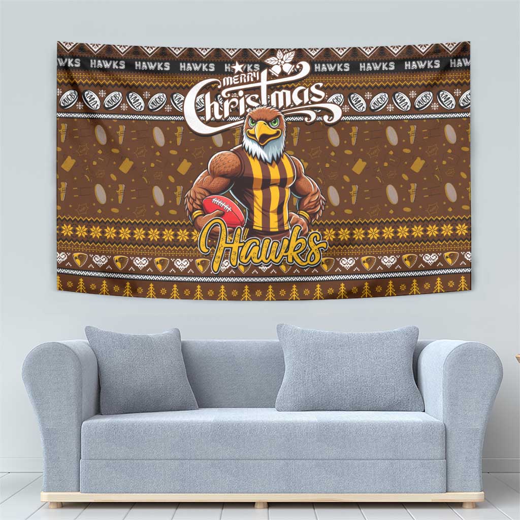 Hawks Football Xmas Tapestry Australia AFL Mascot - Vibe Hoodie Shop