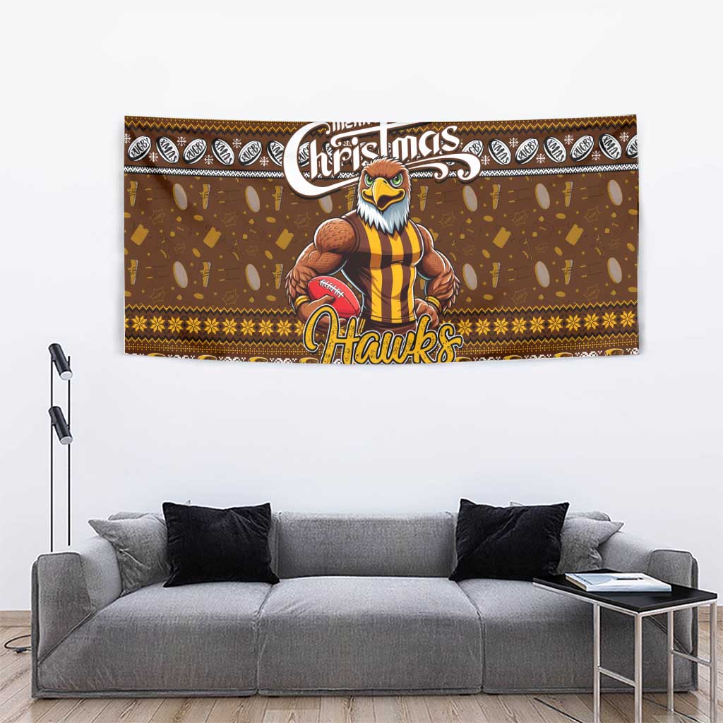 Hawks Football Xmas Tapestry Australia AFL Mascot - Vibe Hoodie Shop