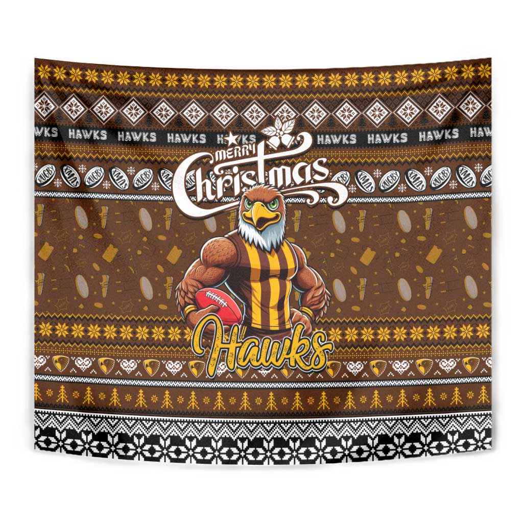 Hawks Football Xmas Tapestry Australia AFL Mascot - Vibe Hoodie Shop