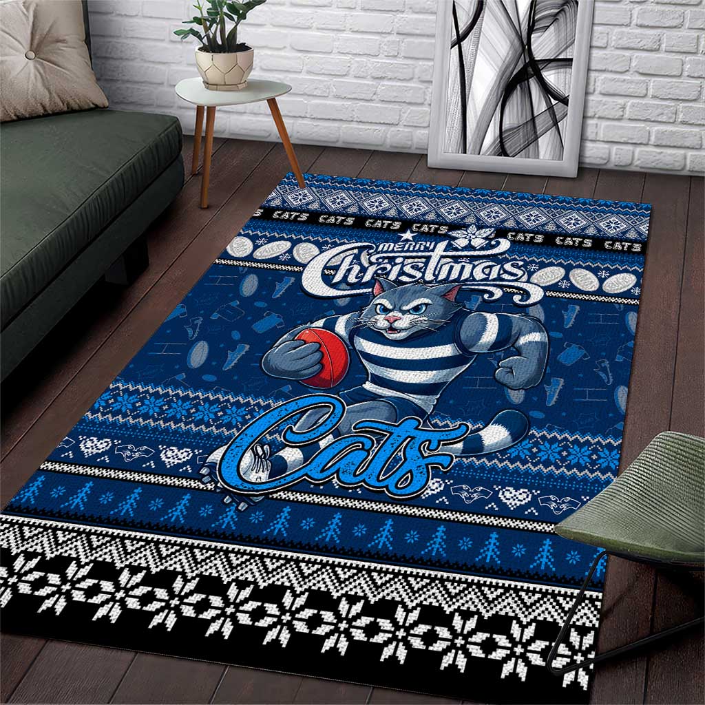 Cats Football Xmas Area Rug Australia AFL Mascot - Vibe Hoodie Shop