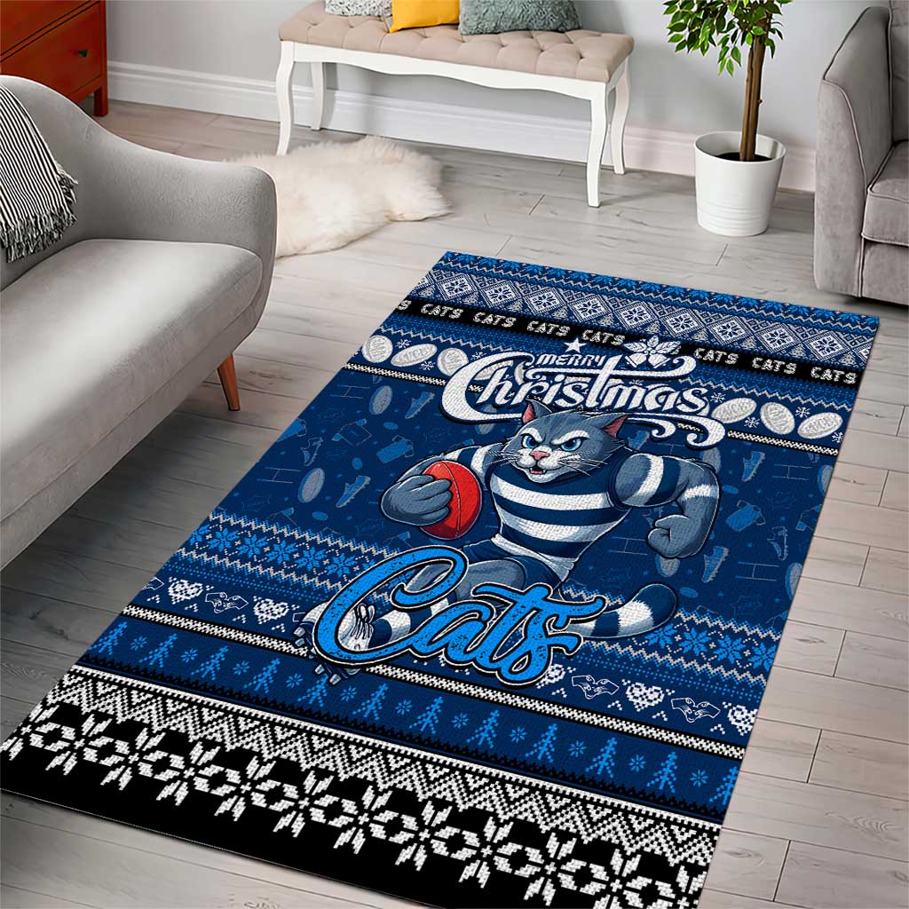 Cats Football Xmas Area Rug Australia AFL Mascot - Vibe Hoodie Shop