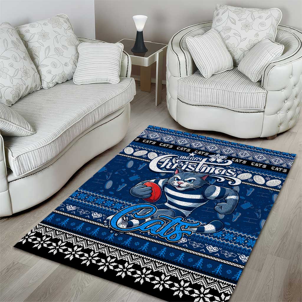 Cats Football Xmas Area Rug Australia AFL Mascot - Vibe Hoodie Shop