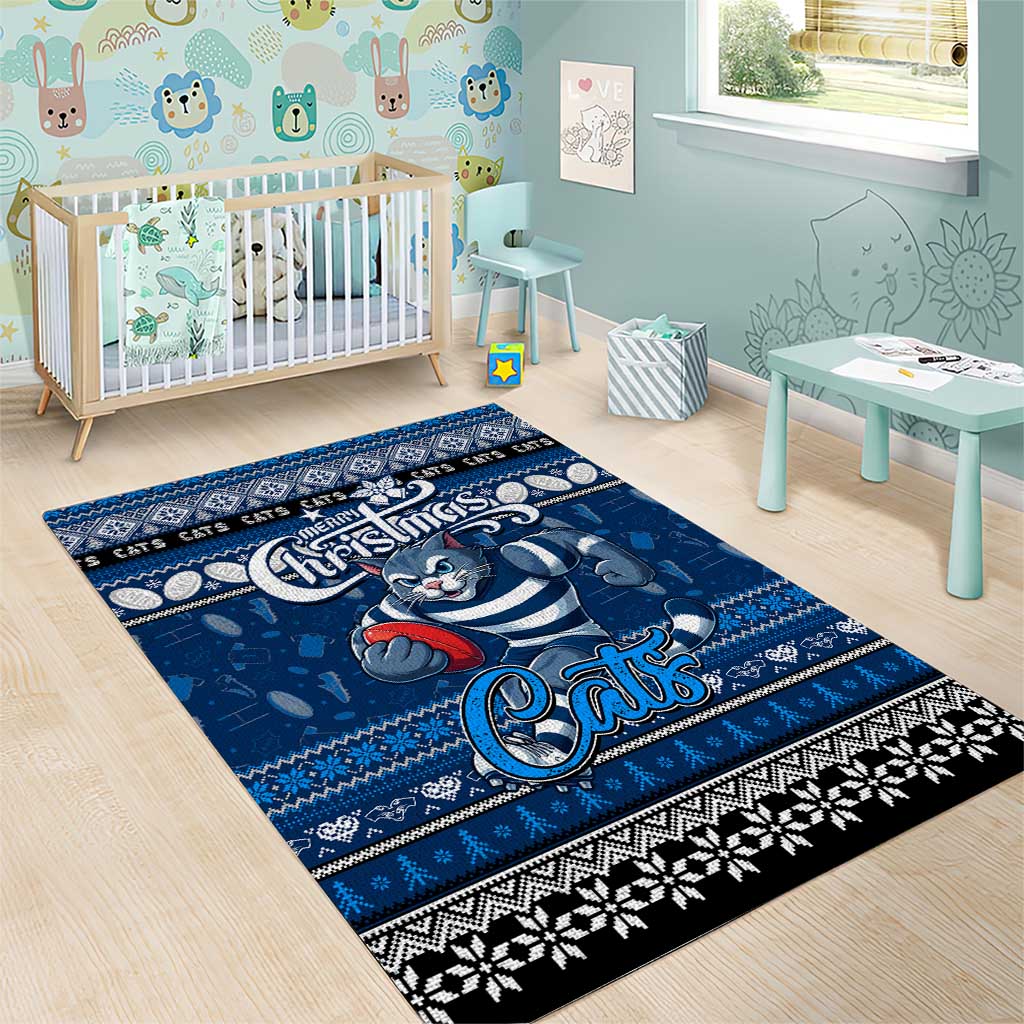 Cats Football Xmas Area Rug Australia AFL Mascot - Vibe Hoodie Shop