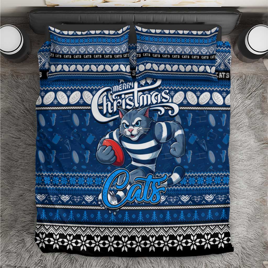 Cats Football Xmas Bedding Set Australia AFL Mascot - Vibe Hoodie Shop