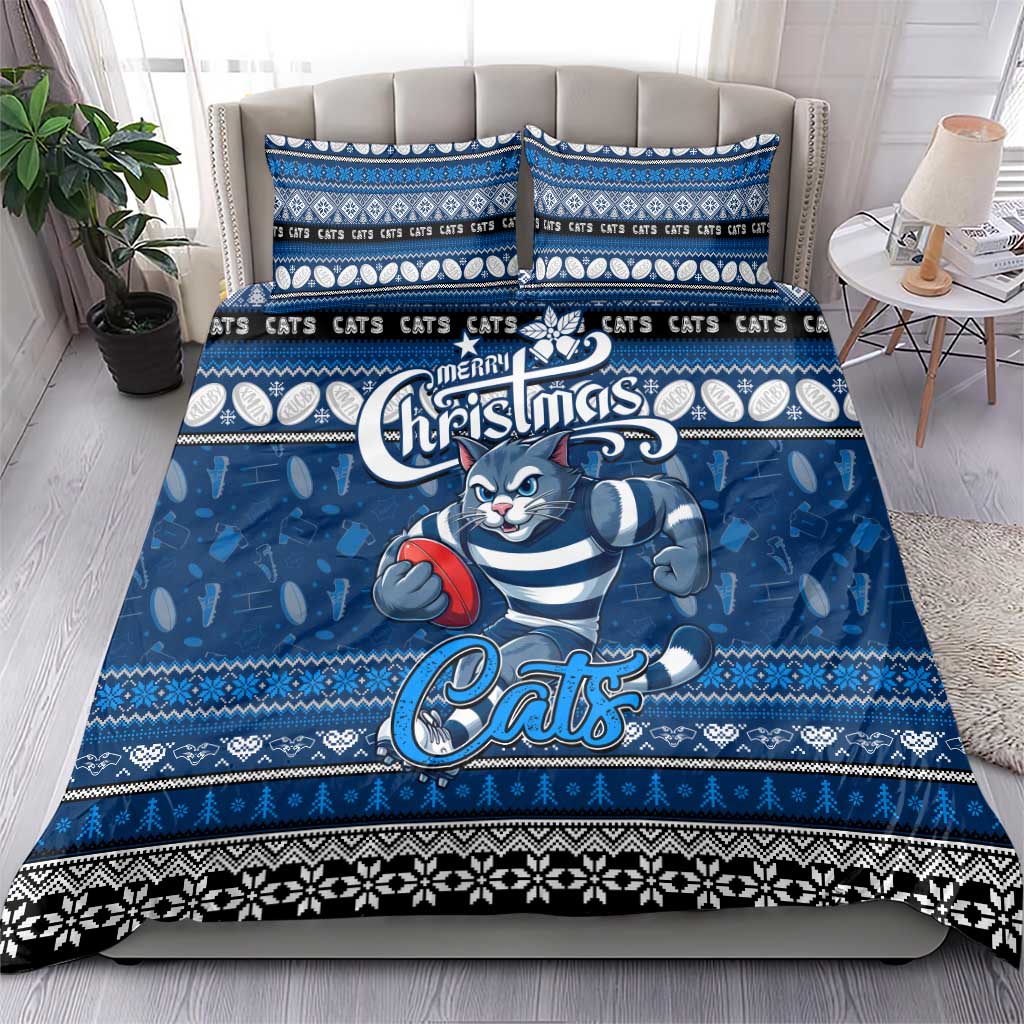 Cats Football Xmas Bedding Set Australia AFL Mascot - Vibe Hoodie Shop