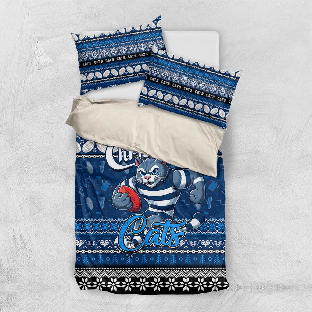 Cats Football Xmas Bedding Set Australia AFL Mascot - Vibe Hoodie Shop