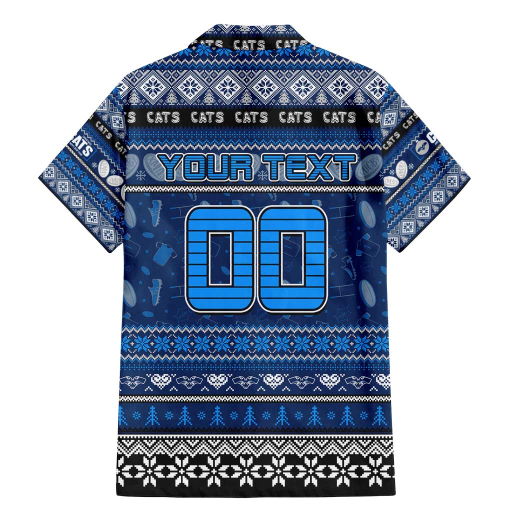 Personalized Cats Rugby Xmas Family Matching Mermaid Dress and Hawaiian Shirt Australia AFL Mascot