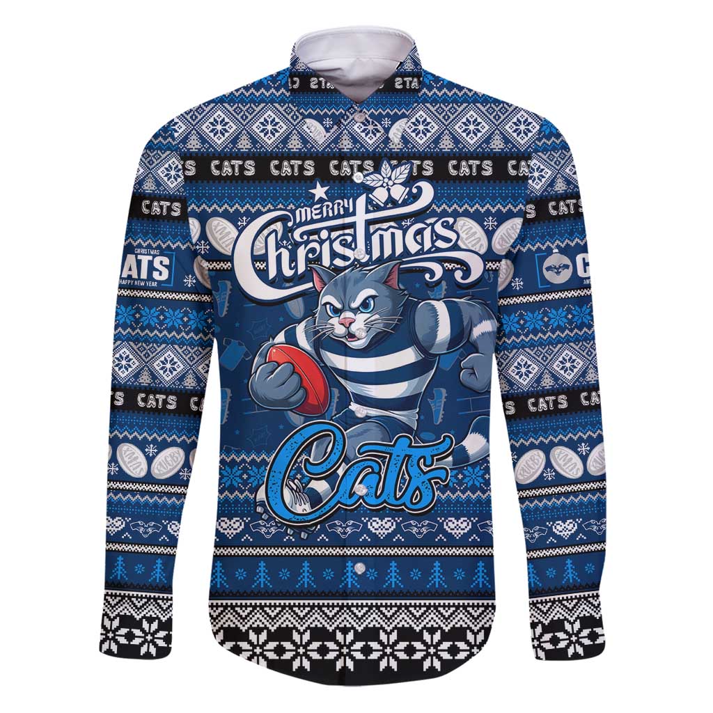 Personalized Cats Rugby Xmas Family Matching Puletasi and Hawaiian Shirt Australia AFL Mascot