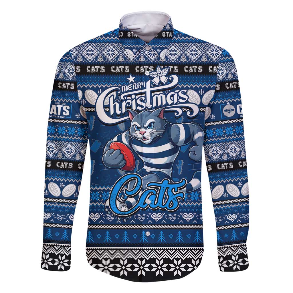 Personalized Cats Rugby Xmas Family Matching Summer Maxi Dress and Hawaiian Shirt Australia AFL Mascot