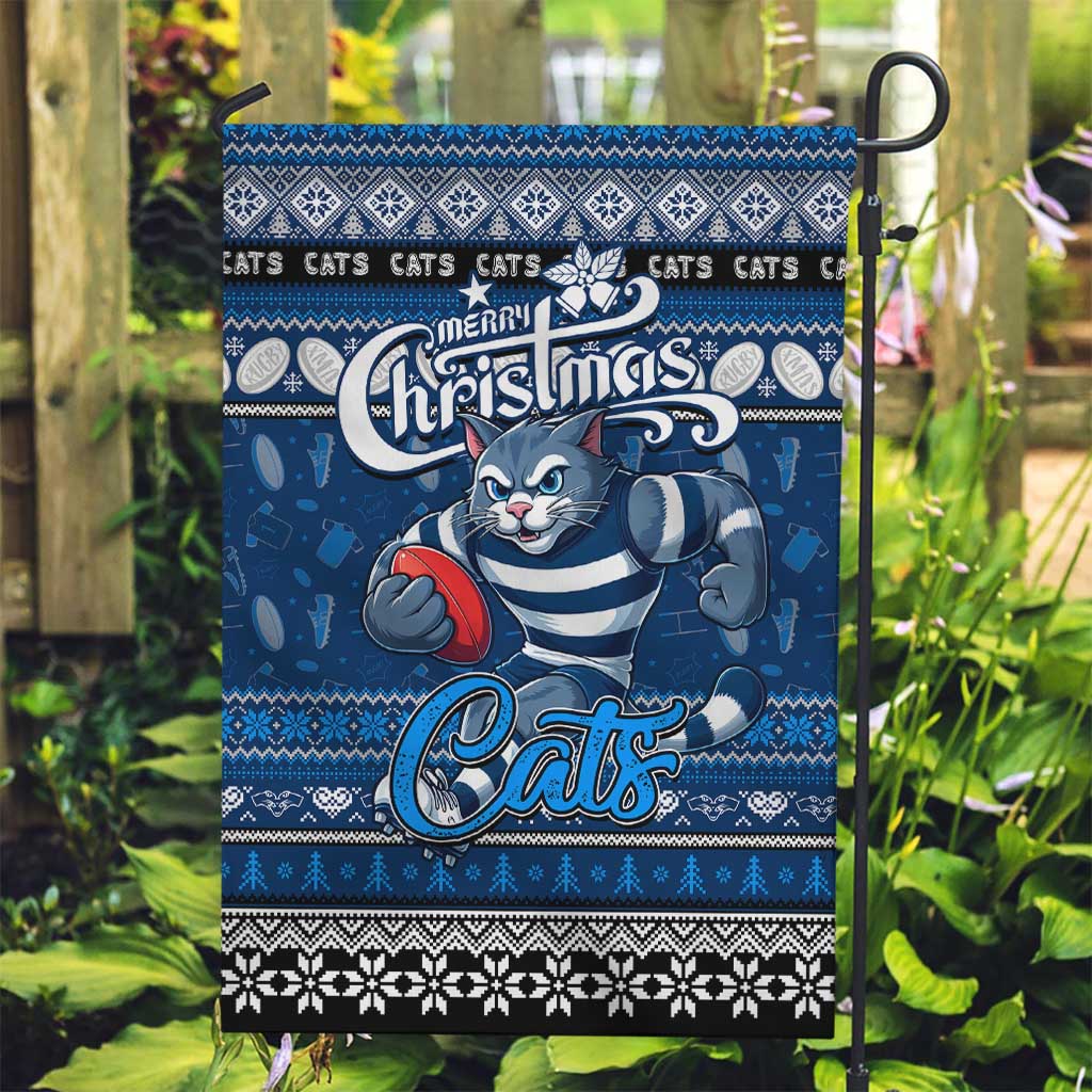 Cats Football Xmas Garden Flag Australia AFL Mascot - Vibe Hoodie Shop