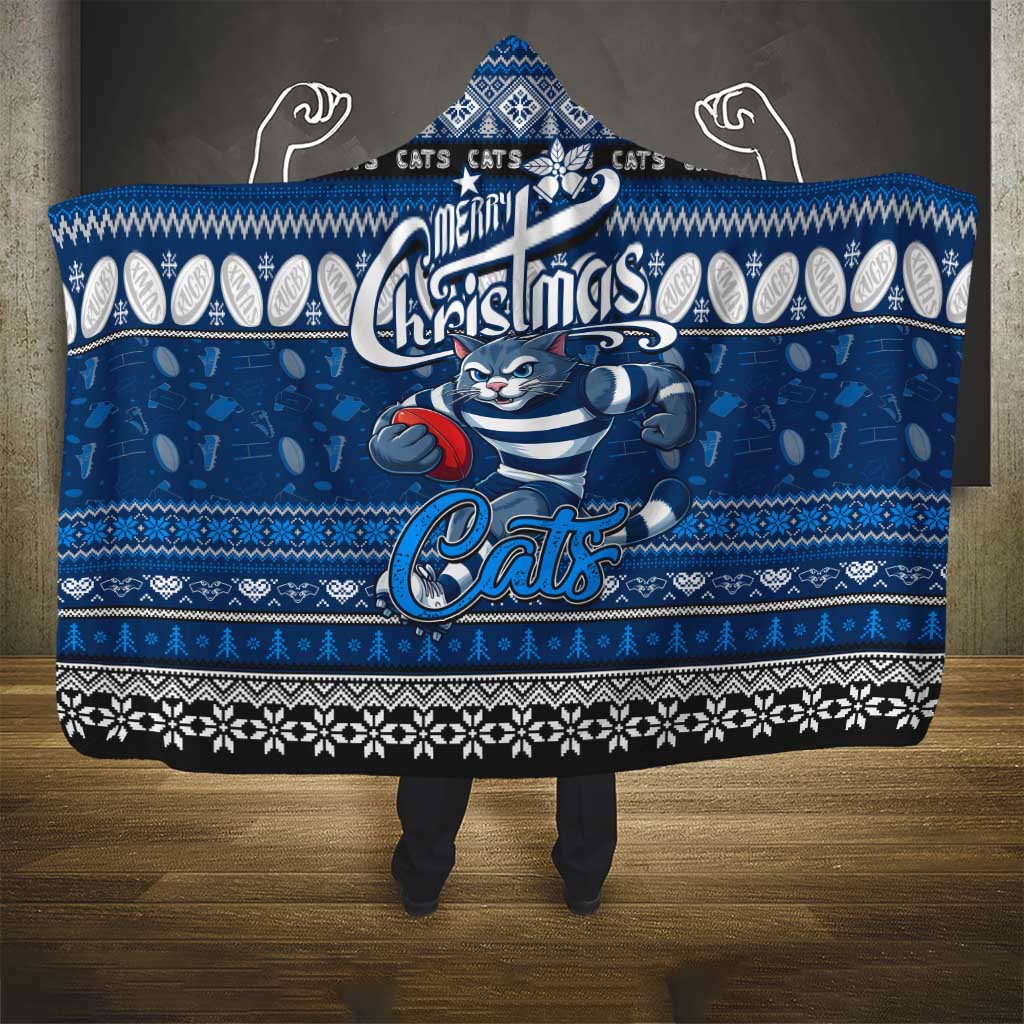 Cats Football Xmas Hooded Blanket Australia AFL Mascot