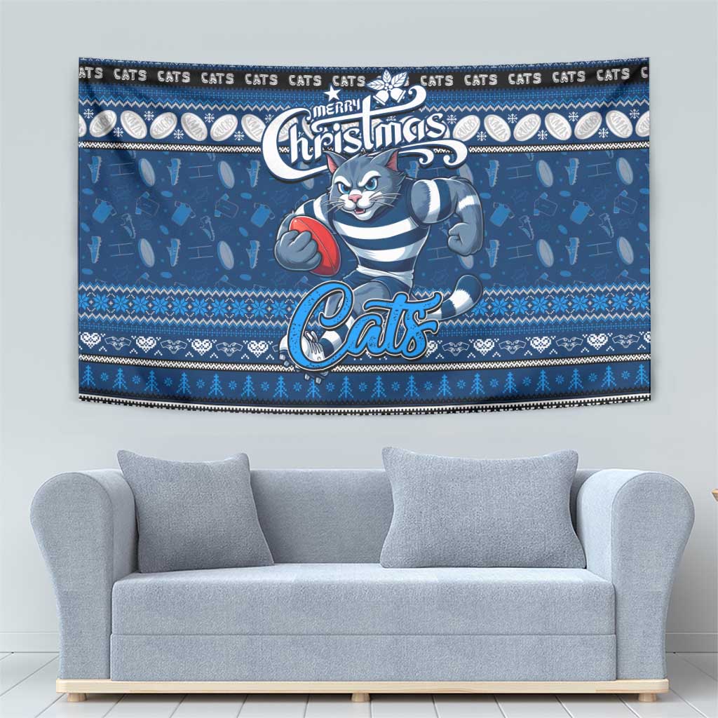 Cats Football Xmas Tapestry Australia AFL Mascot - Vibe Hoodie Shop