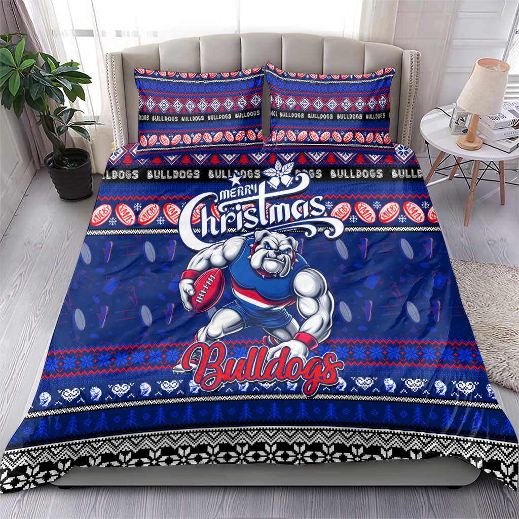 Bulldogs Football Xmas Bedding Set Australia AFL Mascot - Vibe Hoodie Shop