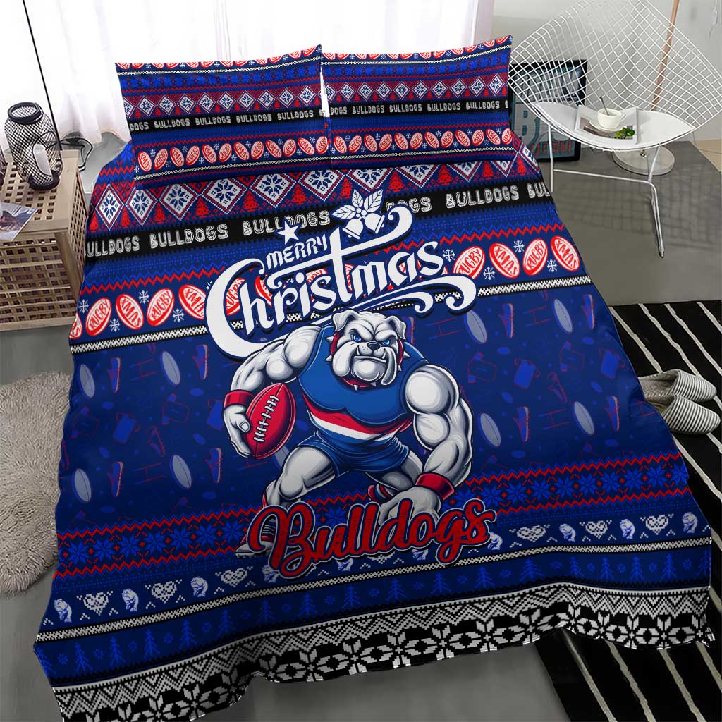 Bulldogs Football Xmas Bedding Set Australia AFL Mascot - Vibe Hoodie Shop