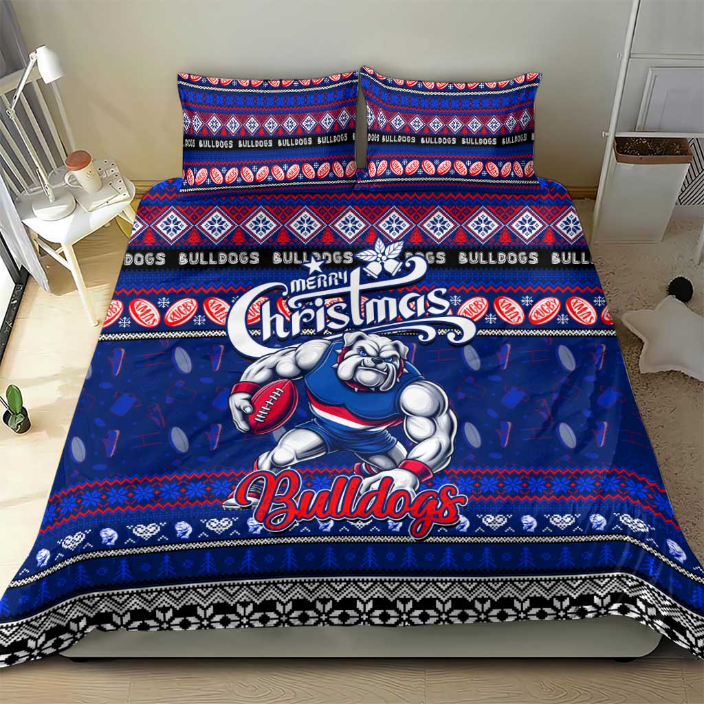 Bulldogs Football Xmas Bedding Set Australia AFL Mascot - Vibe Hoodie Shop