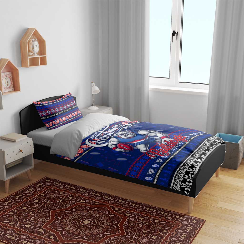 Bulldogs Football Xmas Bedding Set Australia AFL Mascot - Vibe Hoodie Shop