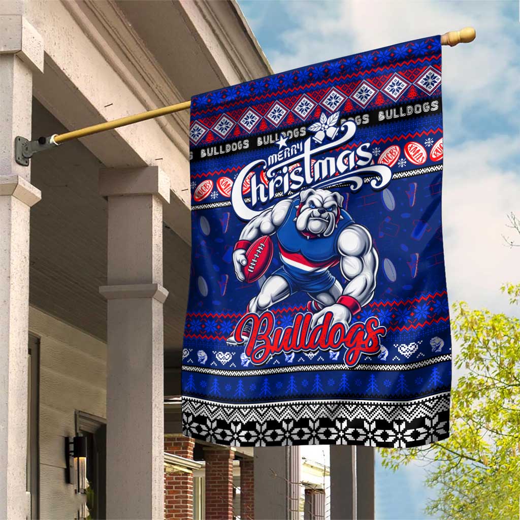 Bulldogs Football Xmas Garden Flag Australia AFL Mascot - Vibe Hoodie Shop