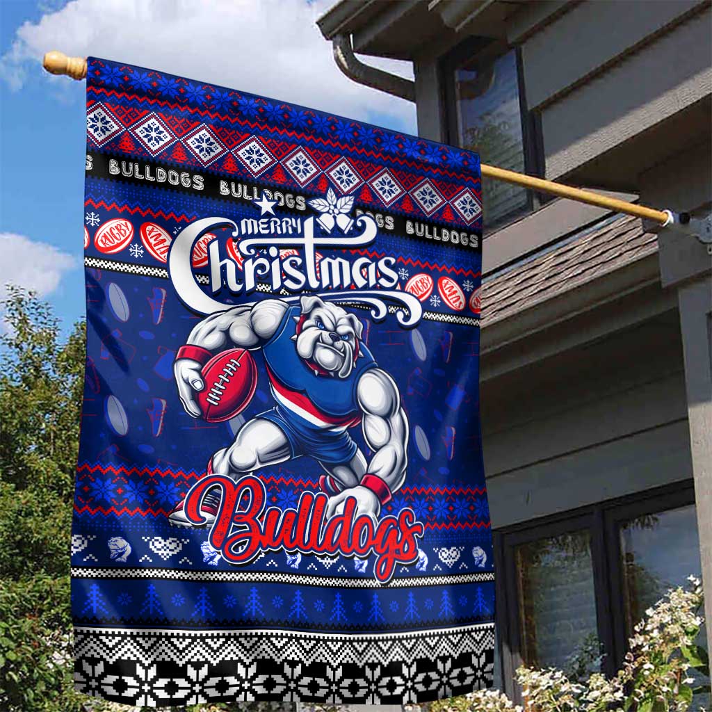Bulldogs Football Xmas Garden Flag Australia AFL Mascot - Vibe Hoodie Shop