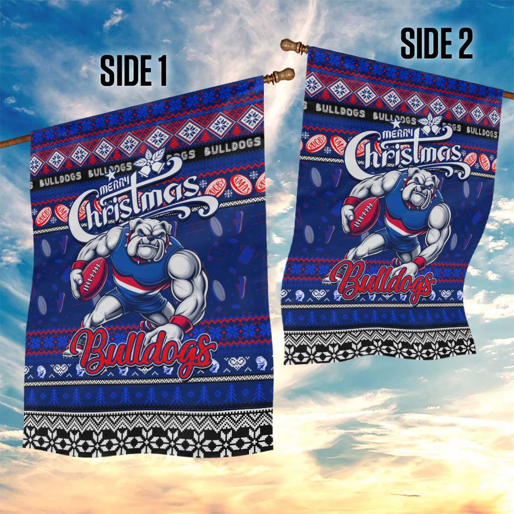 Bulldogs Football Xmas Garden Flag Australia AFL Mascot - Vibe Hoodie Shop