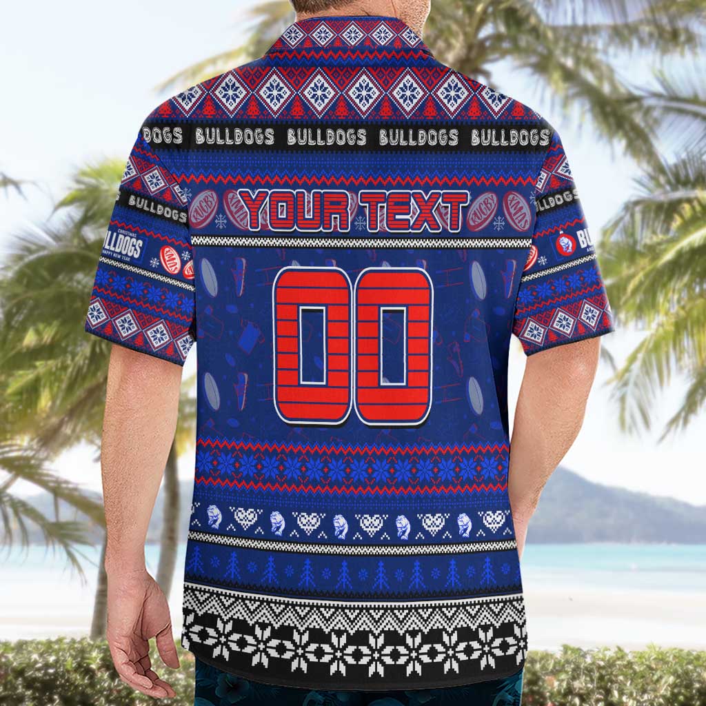 Personalized Bulldogs Football Xmas Hawaiian Shirt Australia AFL Mascot - Vibe Hoodie Shop