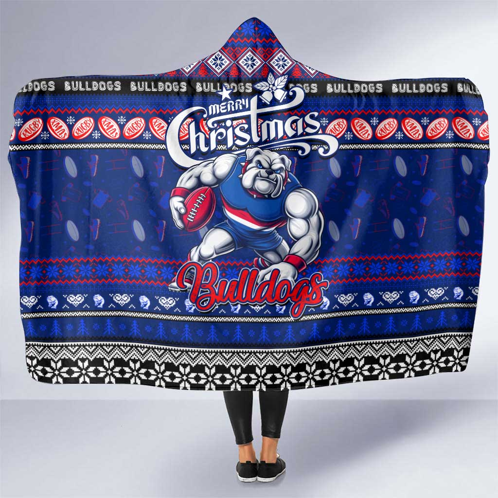 Bulldogs Football Xmas Hooded Blanket Australia AFL Mascot