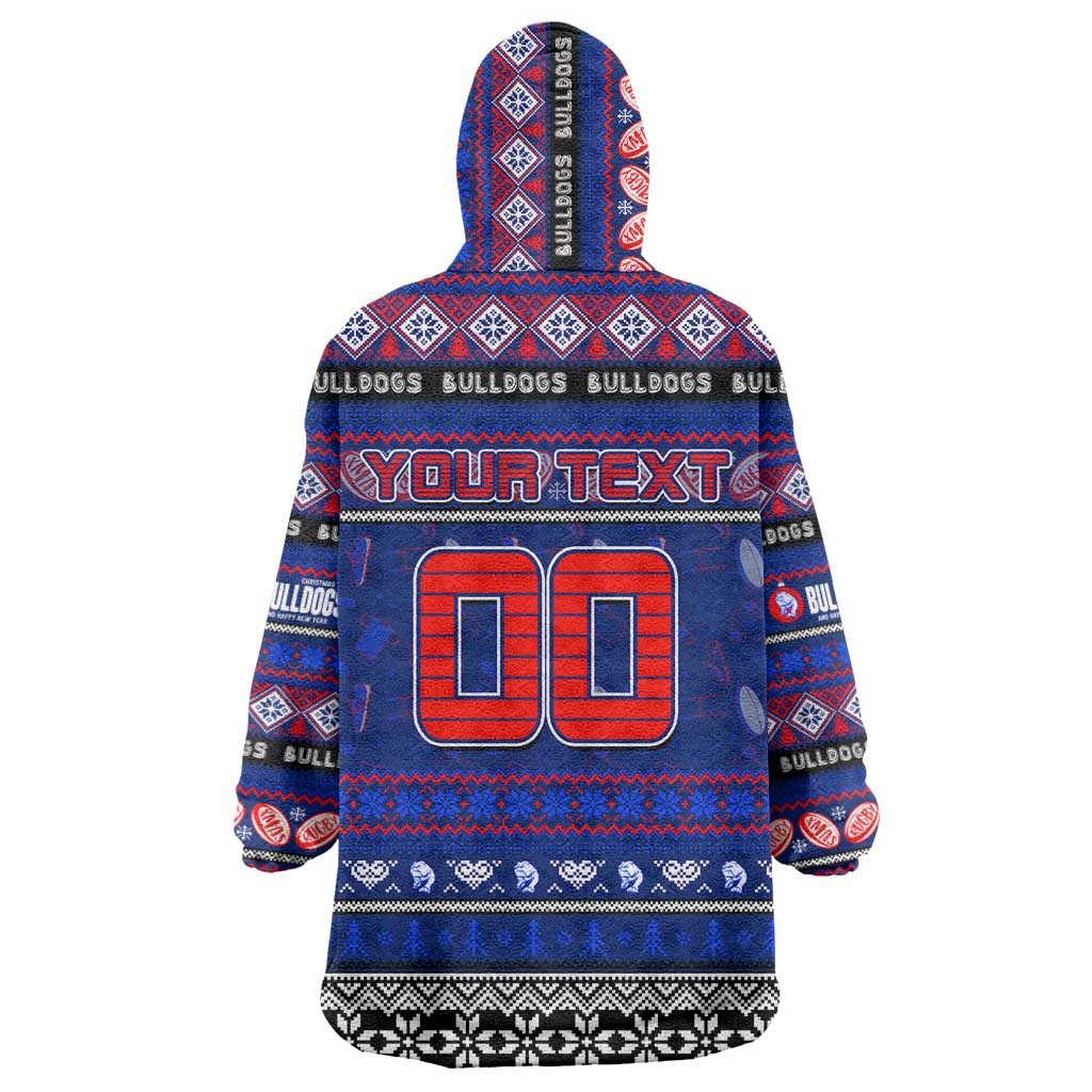 Personalized Bulldogs Football Xmas Wearable Blanket Hoodie Australia AFL Mascot - Vibe Hoodie Shop