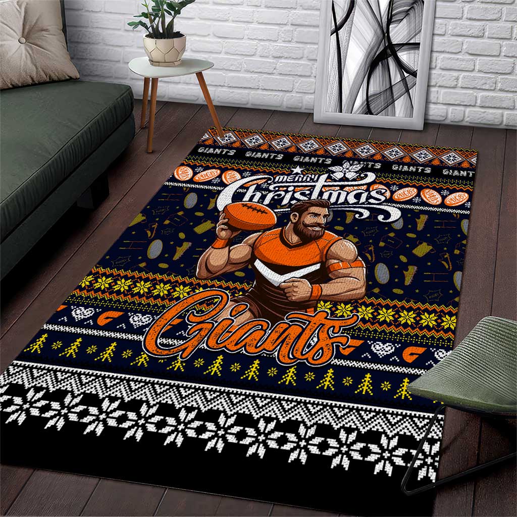 Giants Football Xmas Area Rug Australia AFL Mascot - Vibe Hoodie Shop