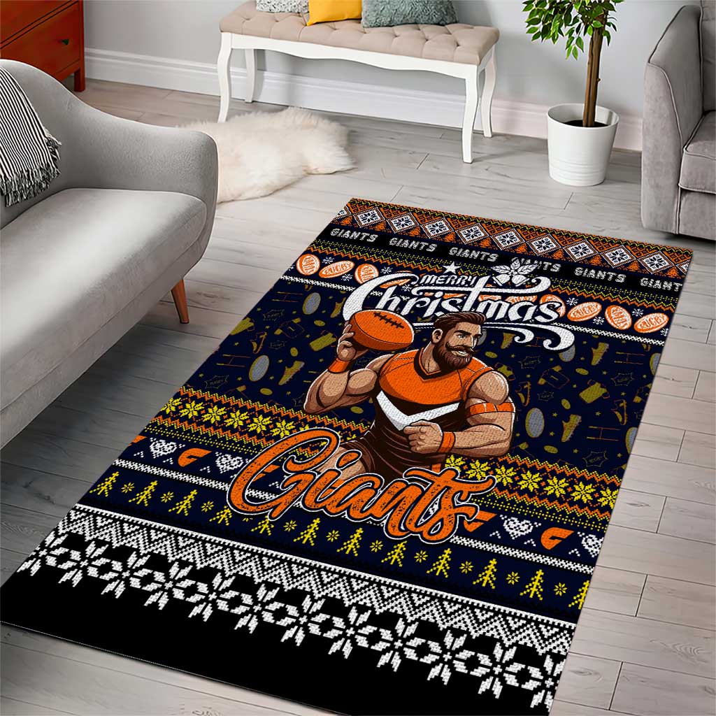 Giants Football Xmas Area Rug Australia AFL Mascot - Vibe Hoodie Shop