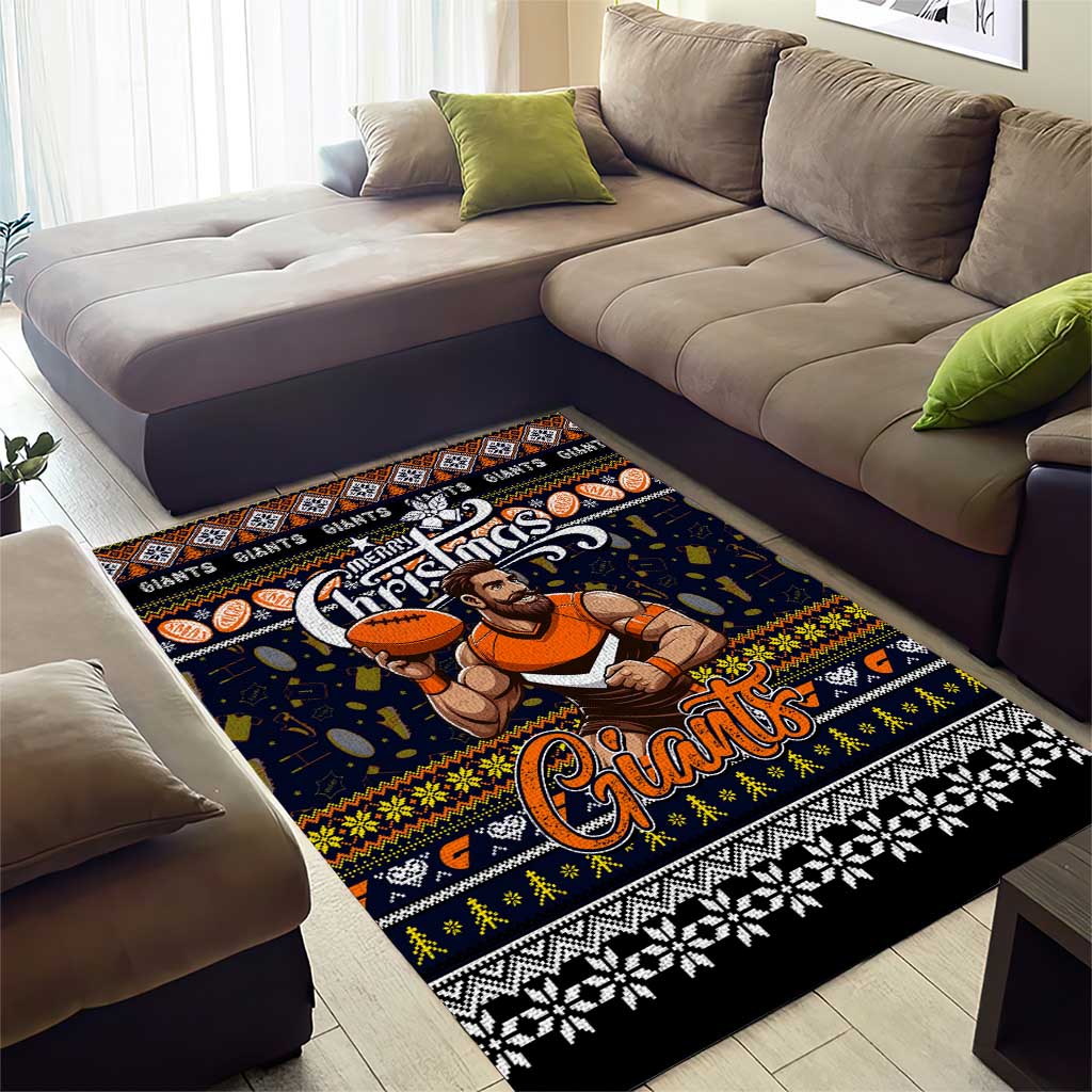 Giants Football Xmas Area Rug Australia AFL Mascot - Vibe Hoodie Shop