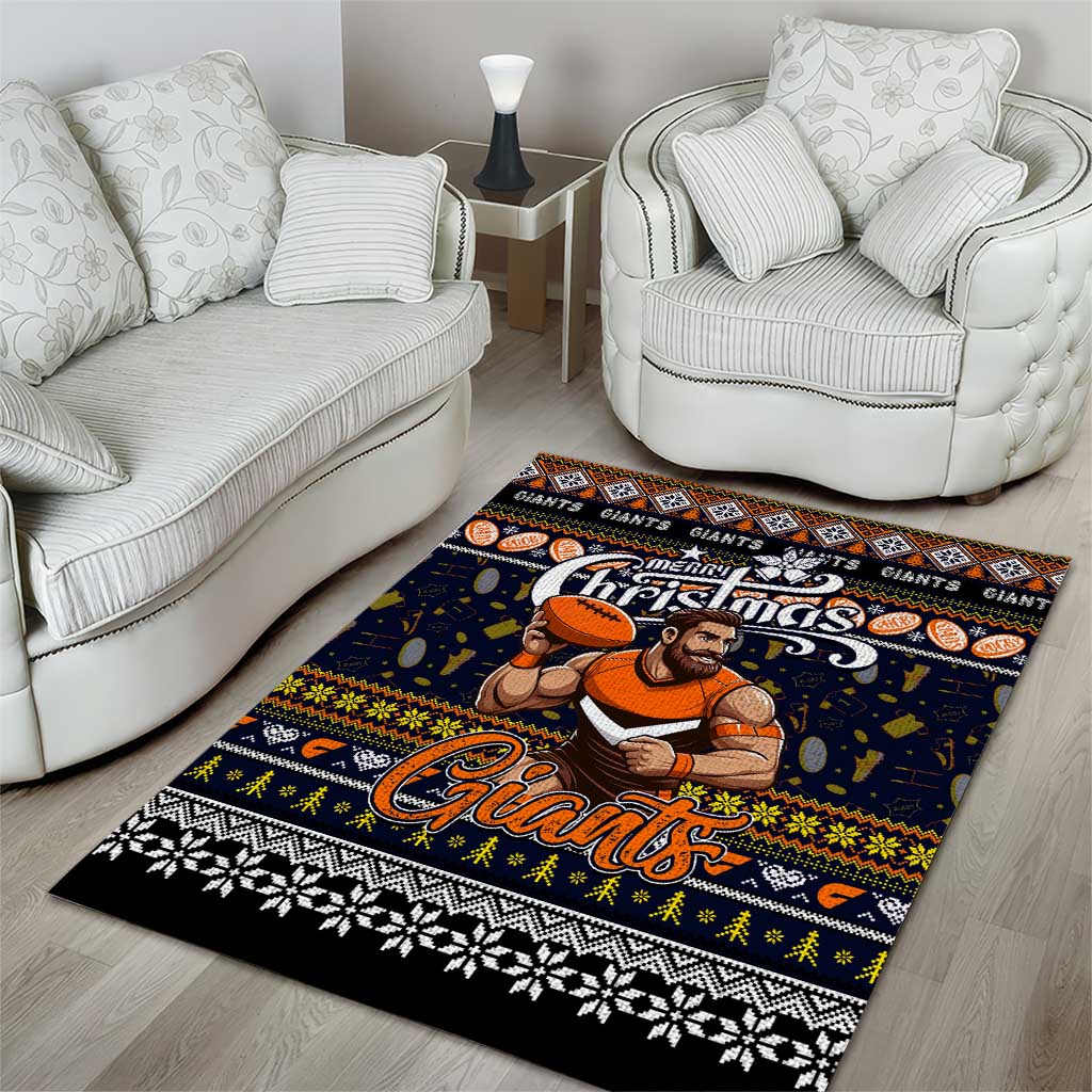 Giants Football Xmas Area Rug Australia AFL Mascot - Vibe Hoodie Shop