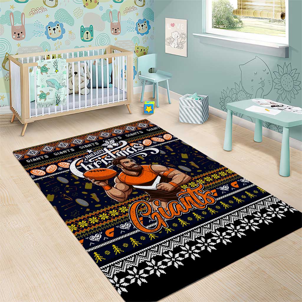 Giants Football Xmas Area Rug Australia AFL Mascot - Vibe Hoodie Shop