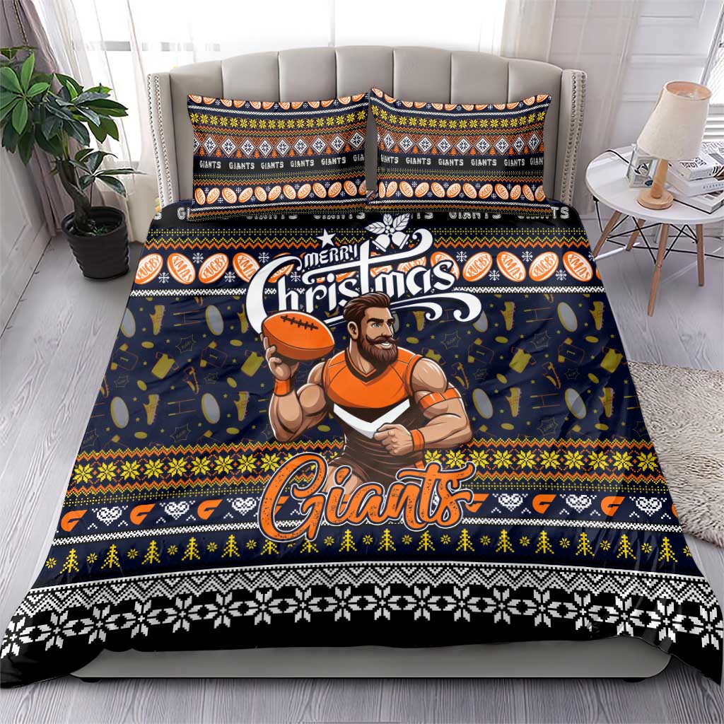 Giants Football Xmas Bedding Set Australia AFL Mascot - Vibe Hoodie Shop
