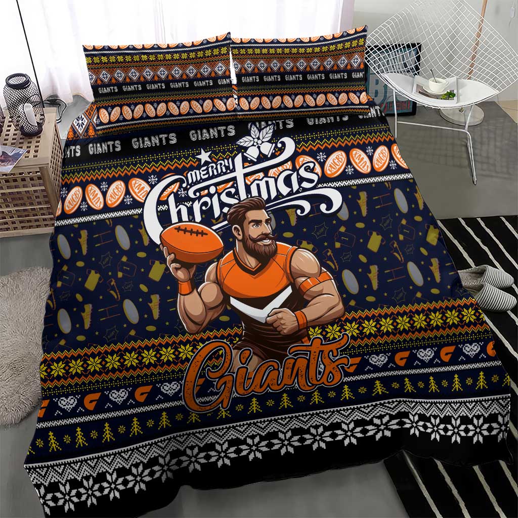 Giants Football Xmas Bedding Set Australia AFL Mascot - Vibe Hoodie Shop