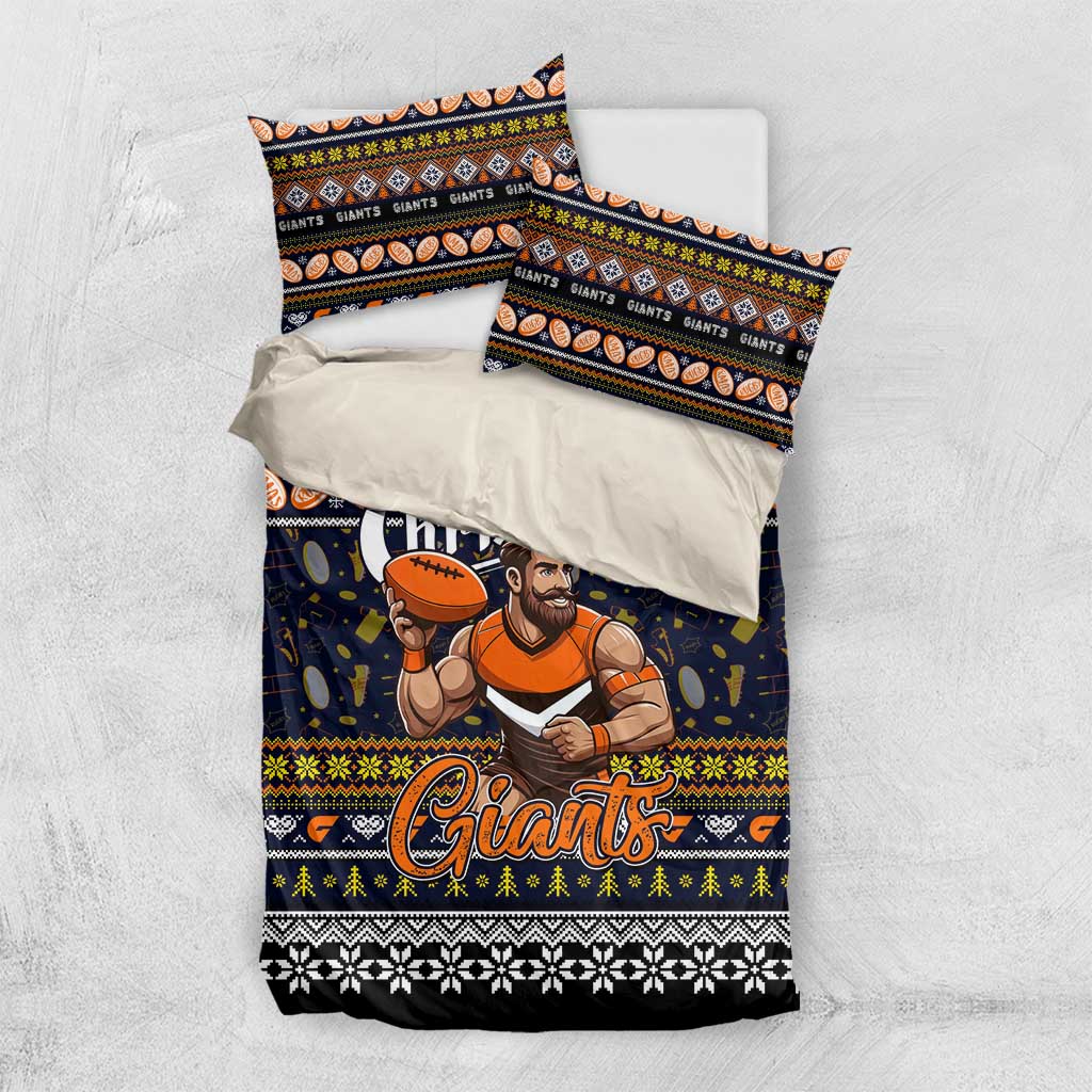 Giants Football Xmas Bedding Set Australia AFL Mascot - Vibe Hoodie Shop