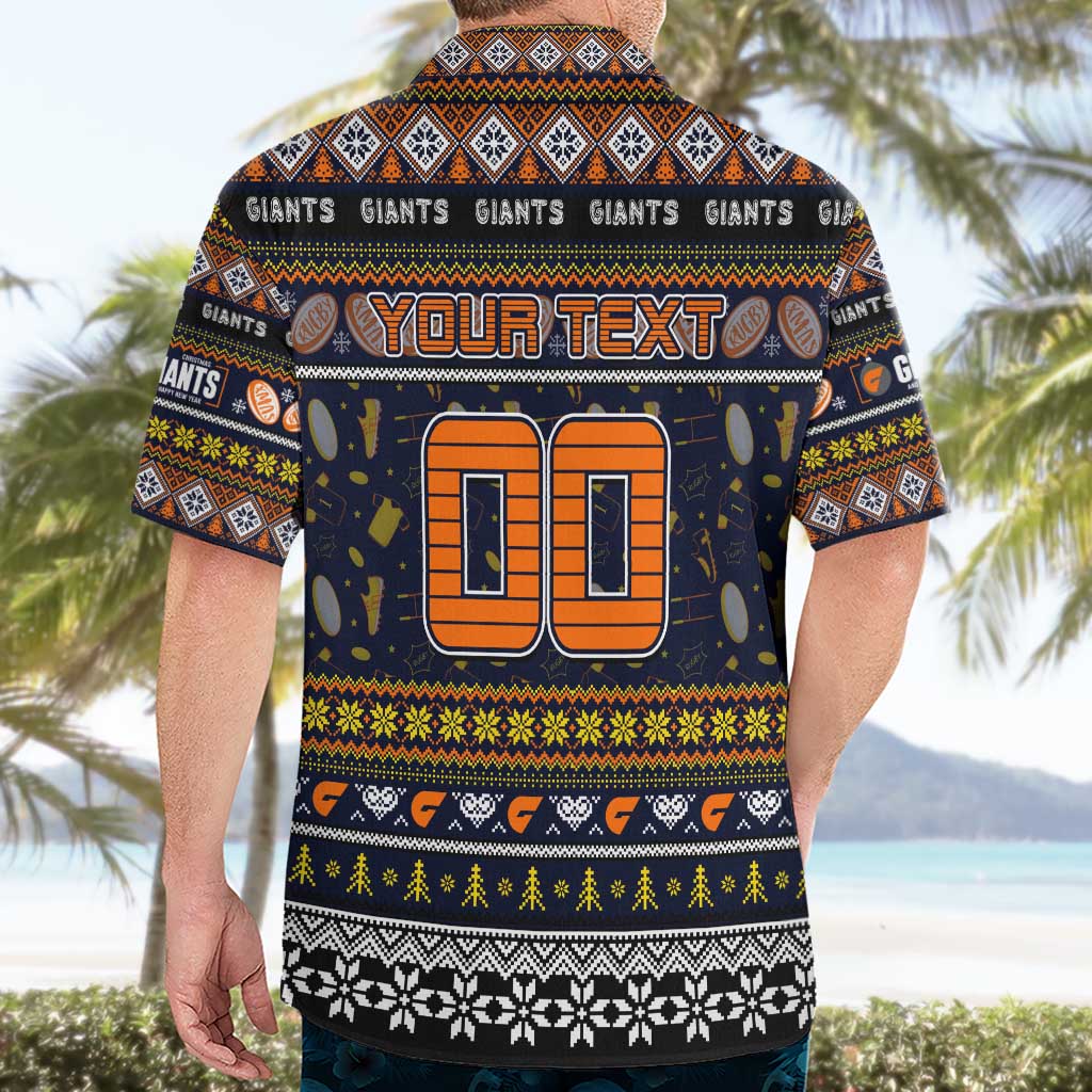 Personalized Giants Football Xmas Hawaiian Shirt Australia AFL Mascot - Vibe Hoodie Shop