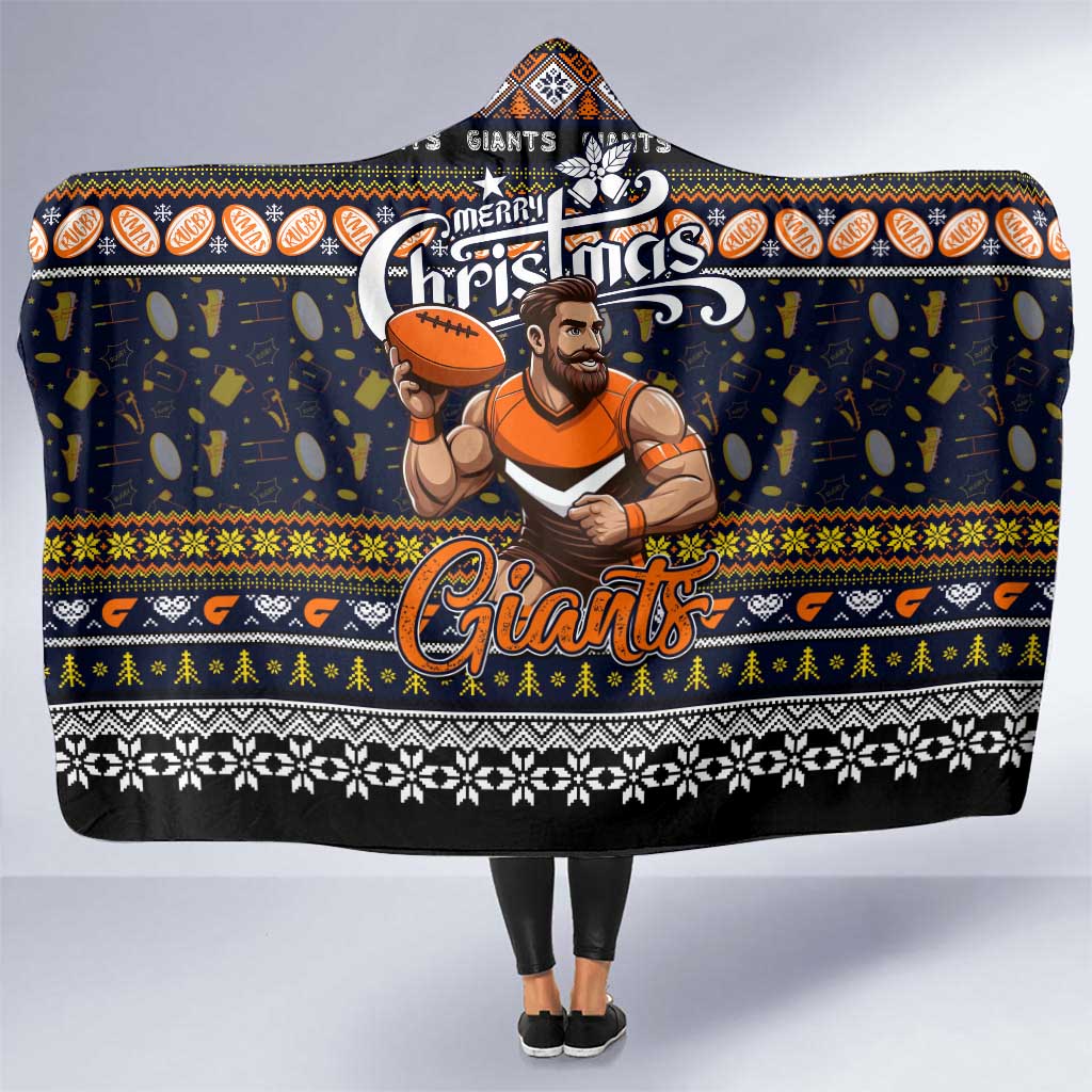 Giants Football Xmas Hooded Blanket Australia AFL Mascot