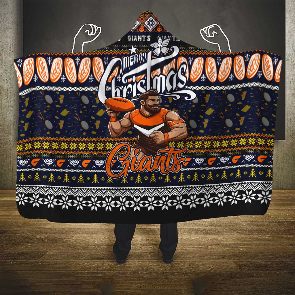 Giants Football Xmas Hooded Blanket Australia AFL Mascot