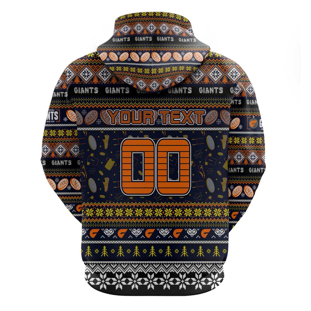 Personalized Giants Football Xmas Hoodie Australia AFL Mascot - Vibe Hoodie Shop