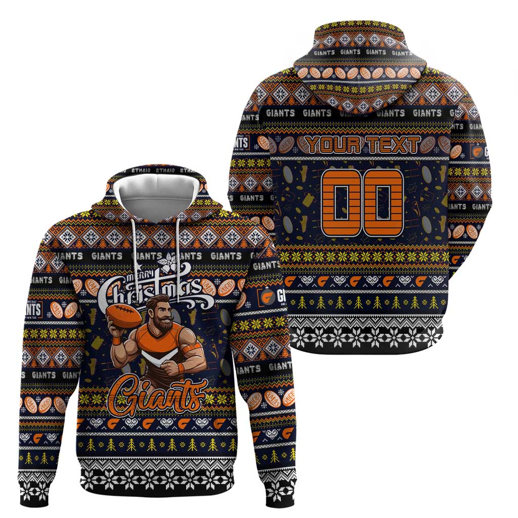 Personalized Giants Football Xmas Hoodie Australia AFL Mascot - Vibe Hoodie Shop