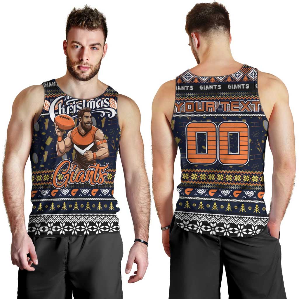 Personalized Giants Football Xmas Men Tank Top Australia AFL Mascot - Vibe Hoodie Shop