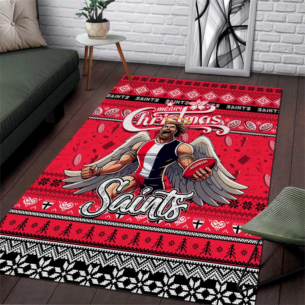 Saints Football Xmas Area Rug Australia AFL Mascot - Vibe Hoodie Shop