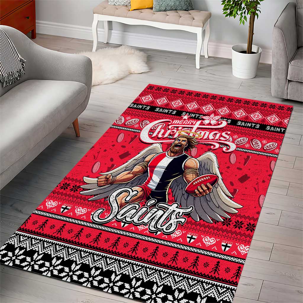 Saints Football Xmas Area Rug Australia AFL Mascot - Vibe Hoodie Shop