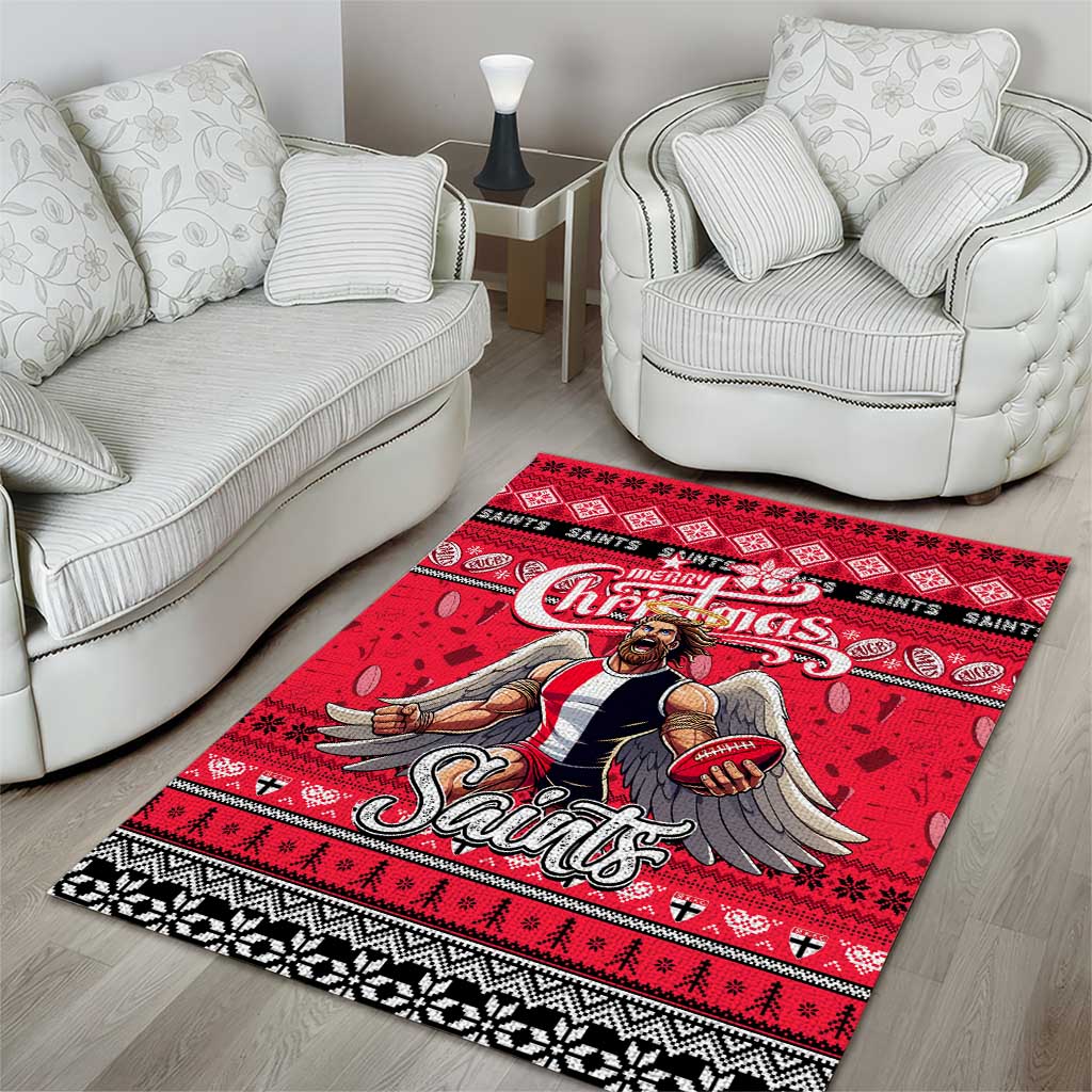 Saints Football Xmas Area Rug Australia AFL Mascot - Vibe Hoodie Shop