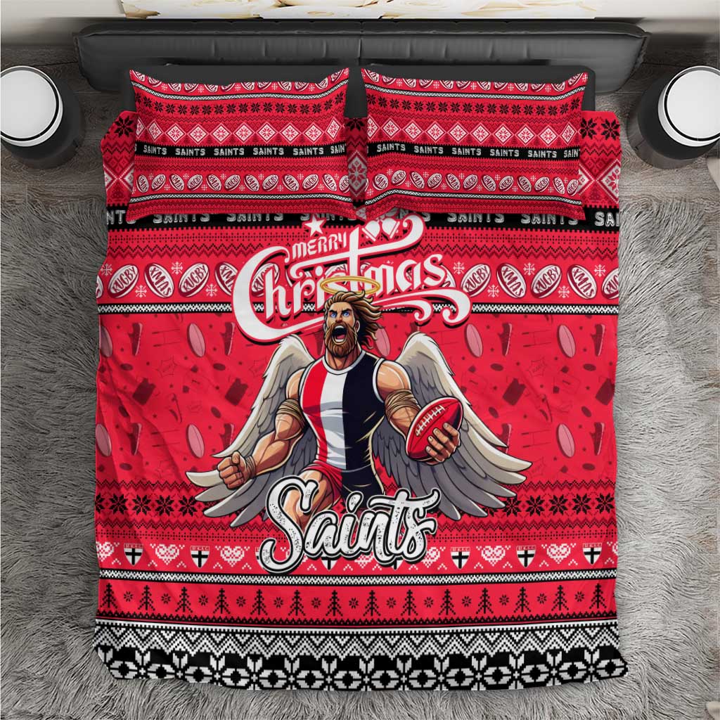 Saints Football Xmas Bedding Set Australia AFL Mascot - Vibe Hoodie Shop