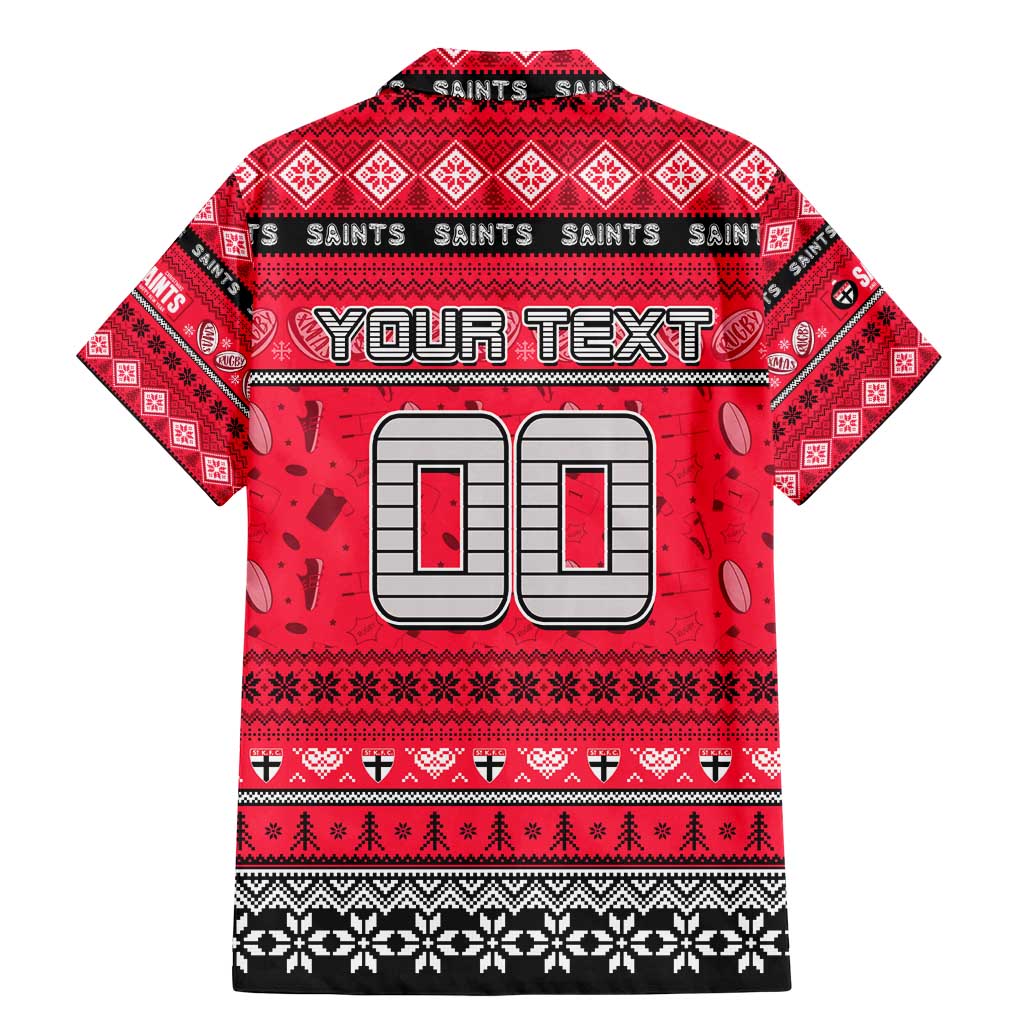 Personalized Saints Rugby Xmas Family Matching Mermaid Dress and Hawaiian Shirt Australia AFL Mascot