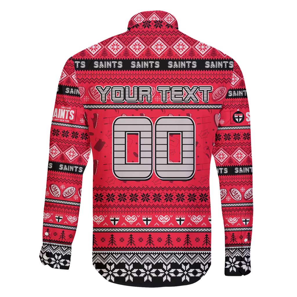 Personalized Saints Rugby Xmas Family Matching Puletasi and Hawaiian Shirt Australia AFL Mascot