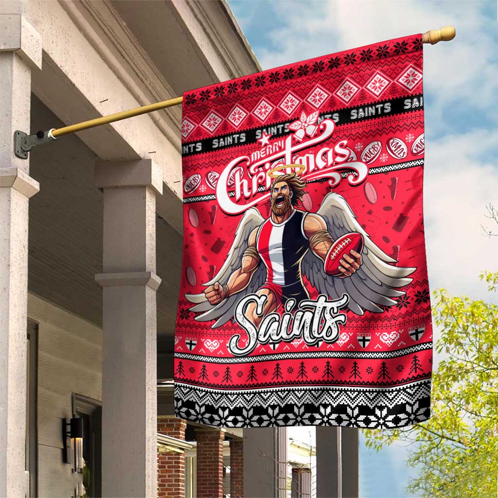 Saints Football Xmas Garden Flag Australia AFL Mascot - Vibe Hoodie Shop