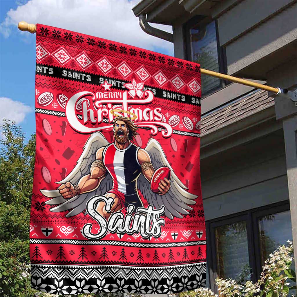 Saints Football Xmas Garden Flag Australia AFL Mascot - Vibe Hoodie Shop