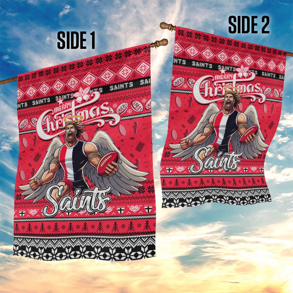 Saints Football Xmas Garden Flag Australia AFL Mascot - Vibe Hoodie Shop