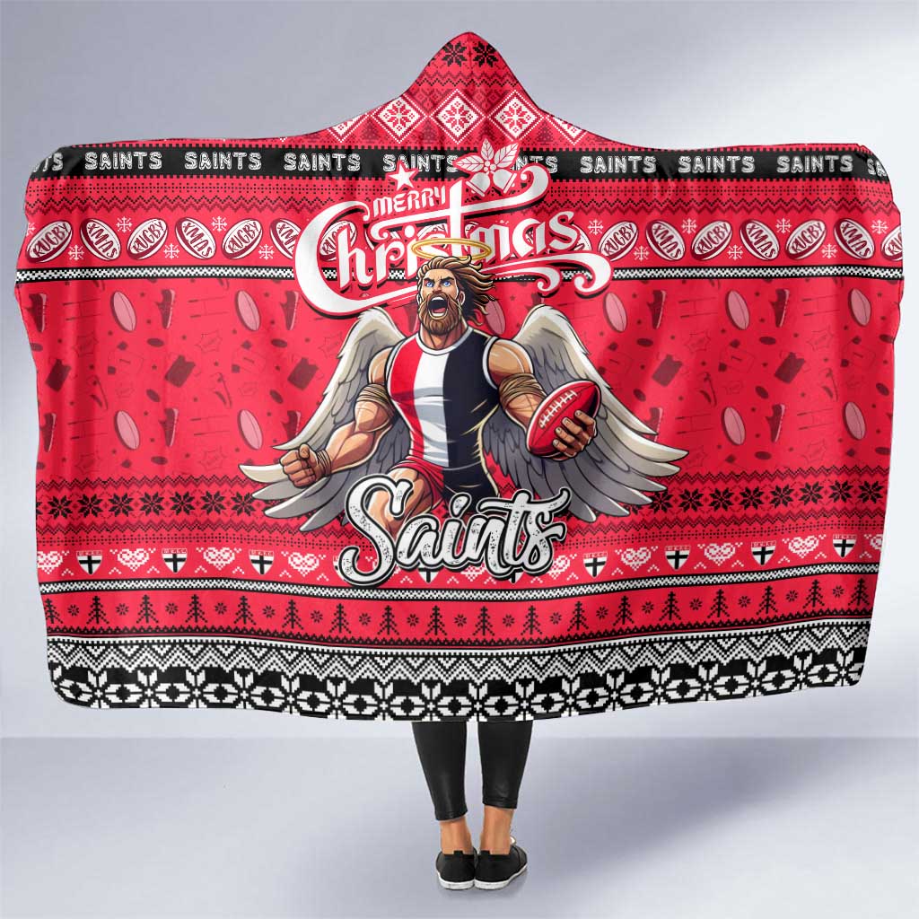 Saints Football Xmas Hooded Blanket Australia AFL Mascot